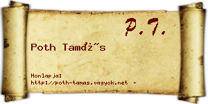 Poth Tamás névjegykártya